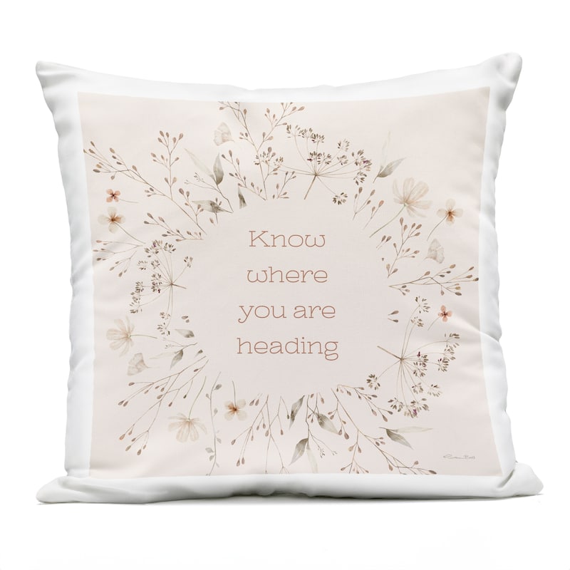 Stupell Know Where You Are Heading Printed Outdoor Throw Pillow Design by Susan Ball - Accent - Polyester - Beige - Single