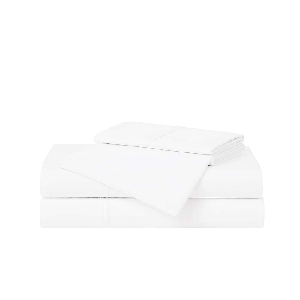 Brooklyn Loom Solid Cotton Percale Bed Sheet Set
