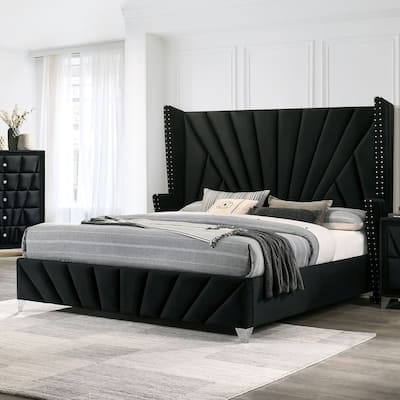 Furniture of America Ambrosia Traditional Fabric Upholstered Panel Bed