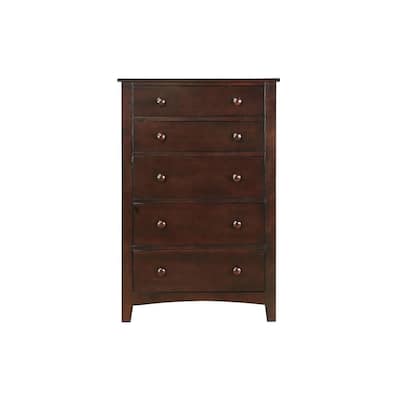 Contemporary Style,Chest of Drawers Plywood Pine Veneer for Bedroom,Furniture 5 drawers Tall chest