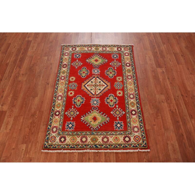 Traditional Kazak Oriental Foyer Rug Handmade Accent Wool Carpet - 2'9"x 4'0"