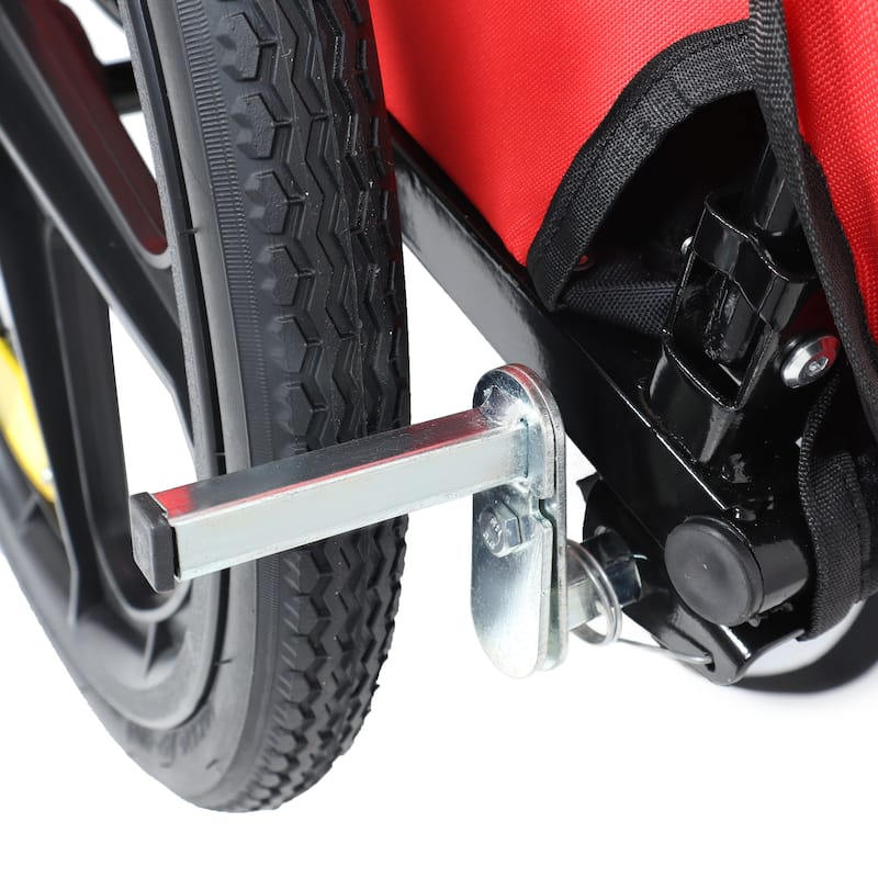 2-In-1 Double 2 Seat With Bike Trailer Jogger Stroller Foldable Collapsible W/Pivot Front Wheel, Storage Bag