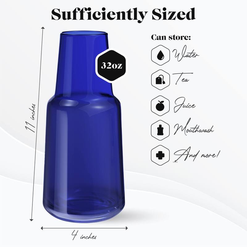 American Atelier Bedside Water Carafe with Footed Glass/Lid