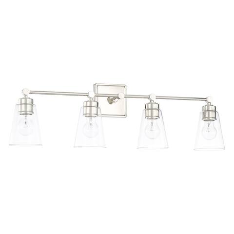 33-inch 4-light Bath/ Vanity Fixture w/ Clear Glass
