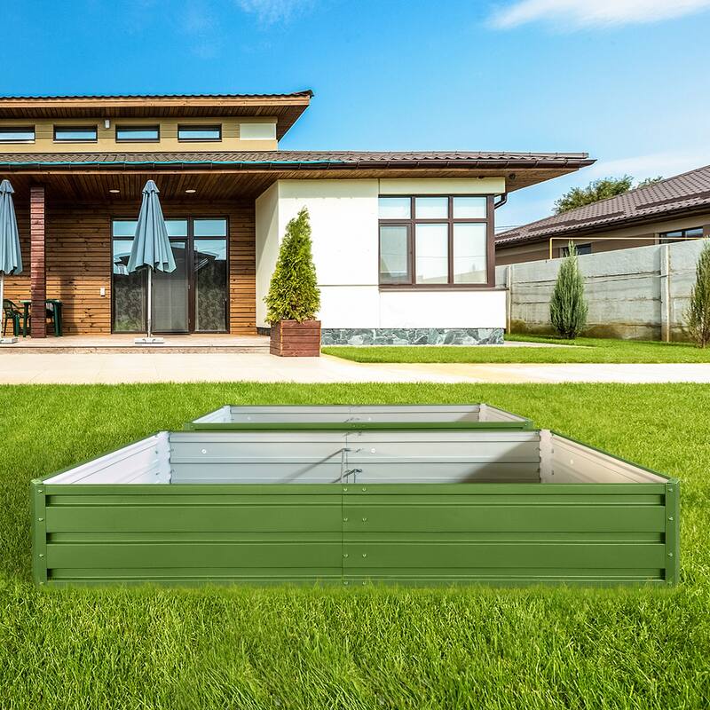 2 Pack Rural Country Garden Beds Courtyard Garden Planting Beds Thickened Metal Garden Beds for Backyard Patio Greenhouse