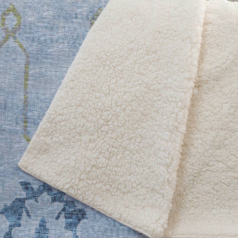 Premium Machine Washable ASB122 Boho Global Sherpa Throw Blanket