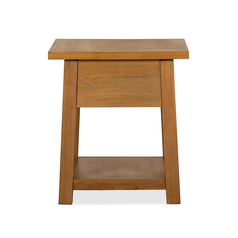 Magnussen Home Lindon Belgian Wheat Drawer End Table - 22''W x 26''D x 24''H