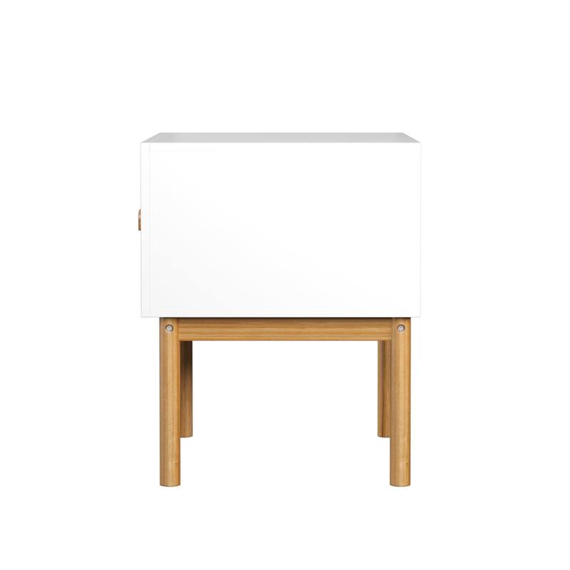 Modern Nightstand with Drawer, Minimalist Bedside Table