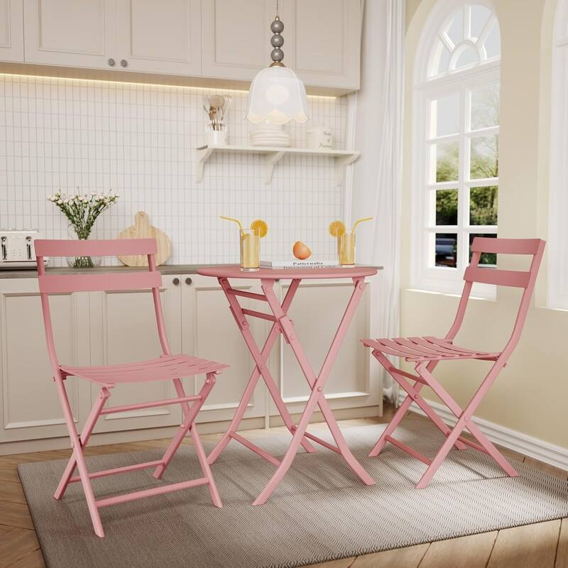 Outdoor Patio Foldable Bistro Set for Bar Garden Backyard
