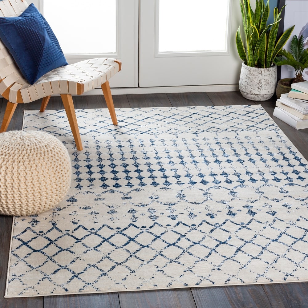 Livabliss Igor Distressed Moroccan Trellis Area Rug