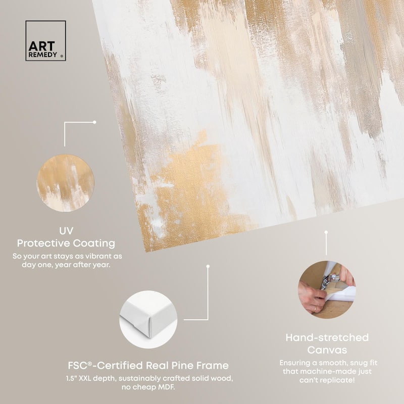 Soft Grey Glam Gold Canvas by Art Remedy, Gallery Wrapped