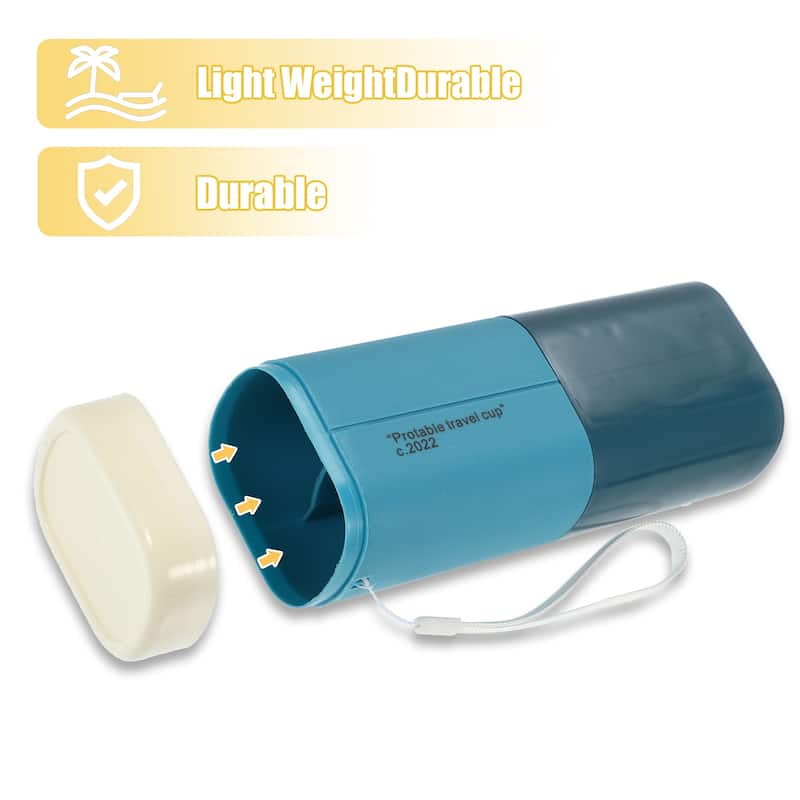 Large Capacity Toothbrush Case with Cup PP PE 7.87"x3.07"x2.28"