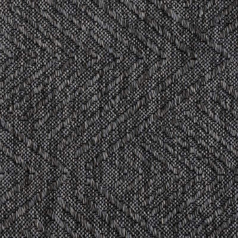 Alameda Solid Color Chevron Machine Washable Indoor Area Rug