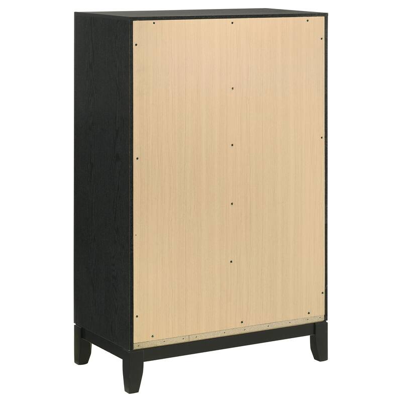 Valencia Contemporary Wood 5-drawer Bedroom Chest Black