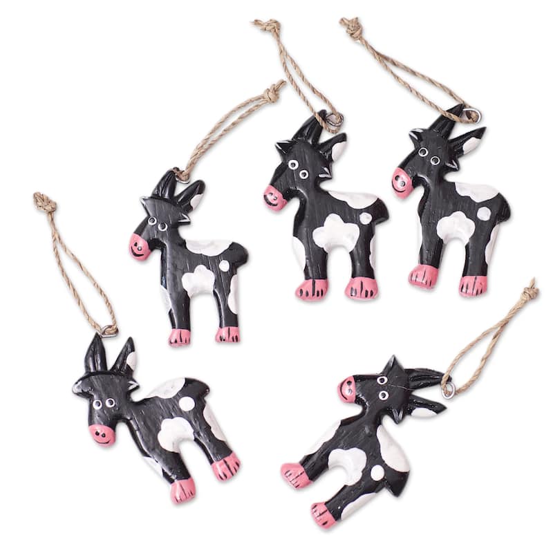 Novica Handmade Night Deers Wood Ornaments (Set Of 5)