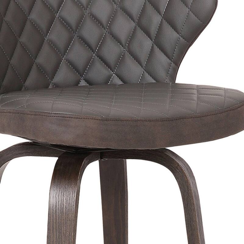 Brown Faux Leather Counter Height Bar Chair with Iron Frame - 20.5” x 20” x 36” (D x W x H)