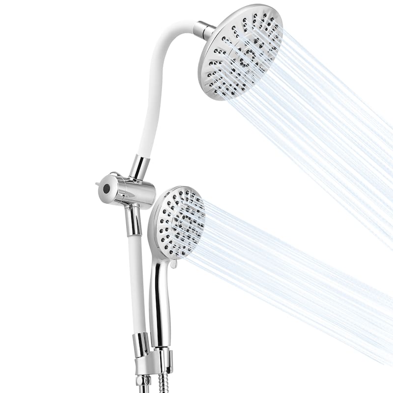 Costway High Pressure Shower Head Combo Handheld Shower Head & - White