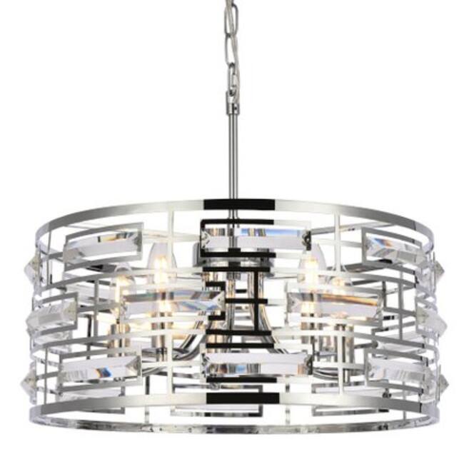 Elegant Lighting 1108D19 Kennedy 5 Light 19" Wide Crystal Pendant with