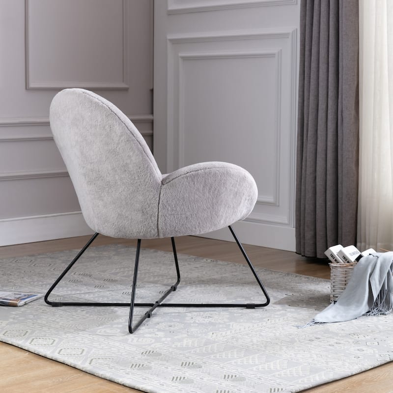 Corvus Rowen Modern Fleece Upholstered Accent Chair with Arm