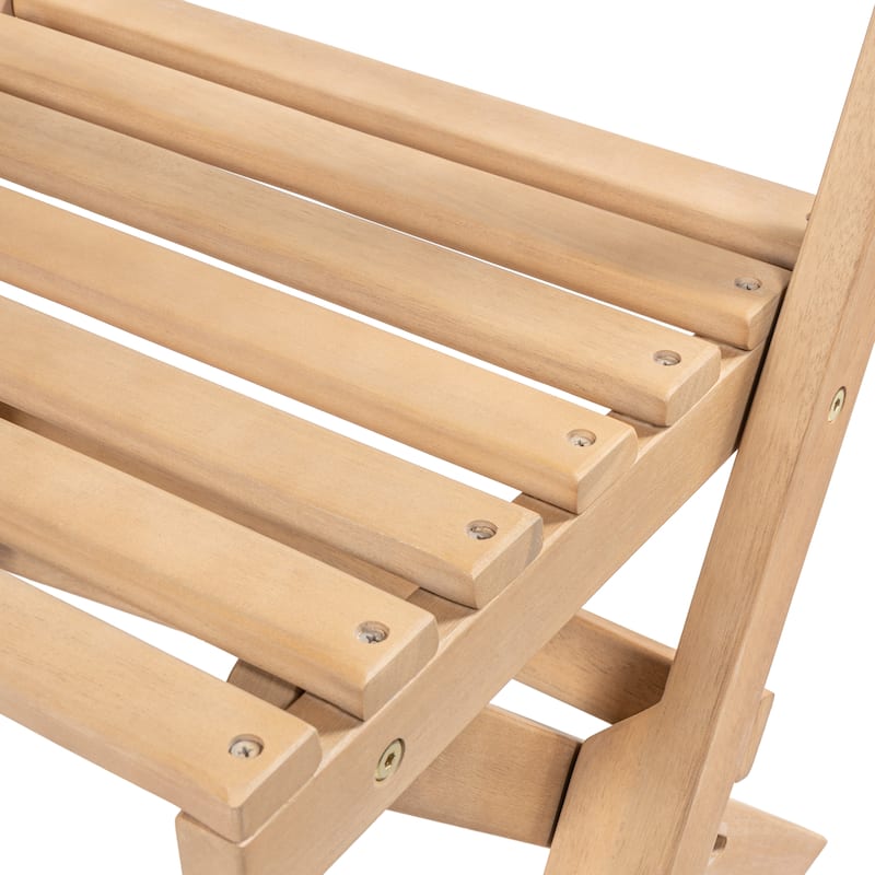 Sitges Modern Traditional 3-Piece Acacia Wood Outdoor Folding Bistro Set, Light Teak by JONATHAN Y