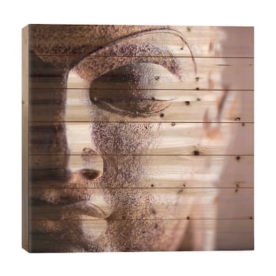 Buddha Print On Wood by PhotoINC Studio - Multi-Color