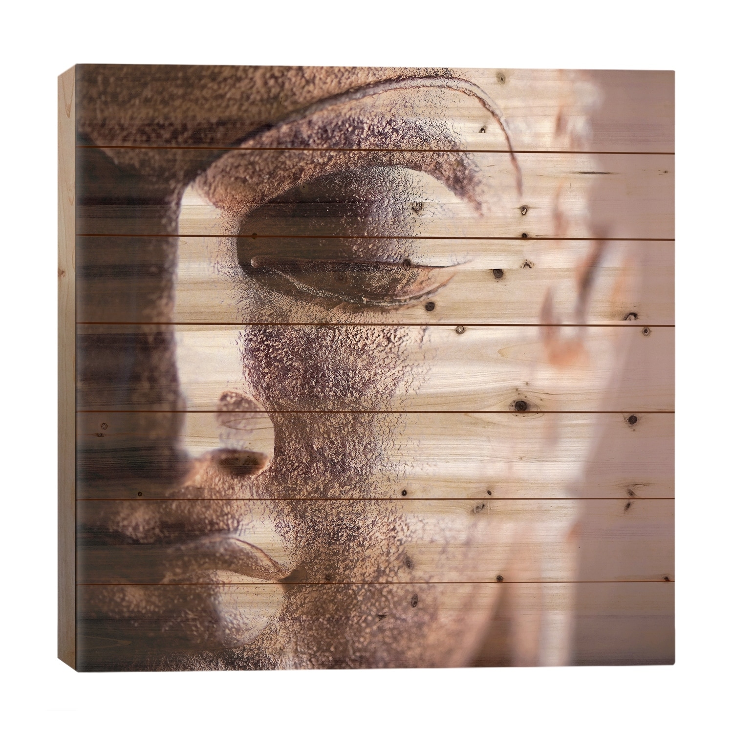Buddha Print On Wood by PhotoINC Studio - Multi-Color
