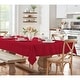preview thumbnail 22 of 43, Elegance Plaid Jacquard Woven Tablecloth 52" w x 52" l - poinsettia red