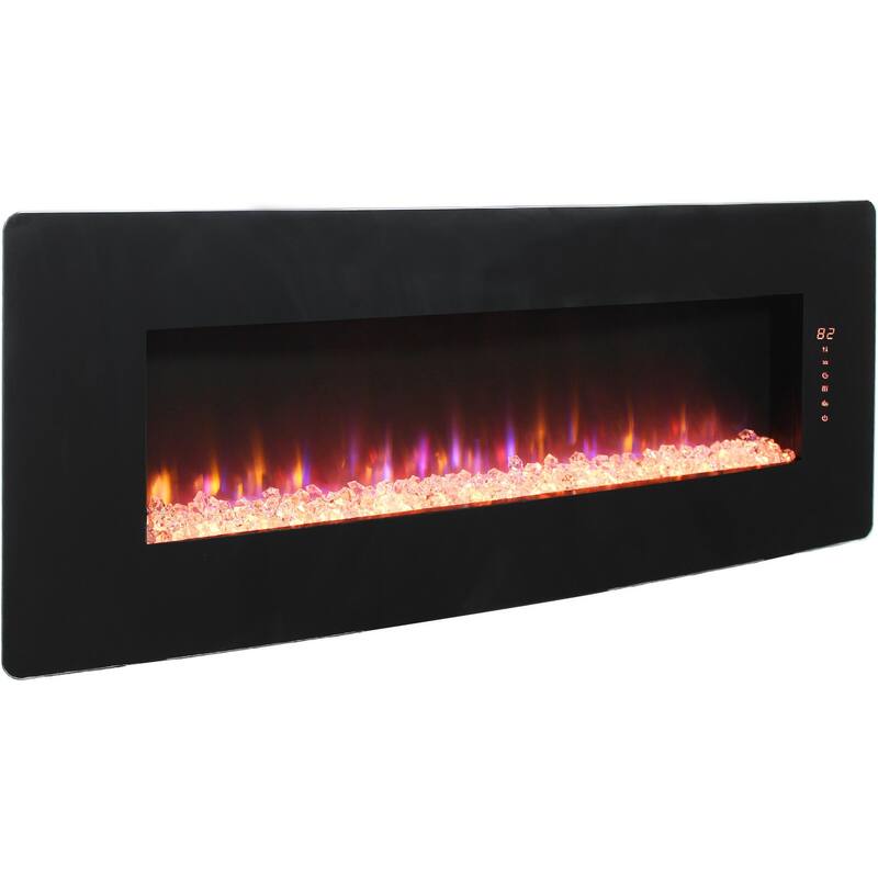 Modern Electric Fireplace Heater, 1400W, Realistic Flame Effects, CSA/UL Certified, for Wall or Tabletop Use - N/A