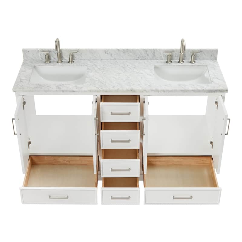 Ariel M061DCW2RVO Stafford 61" Free Standing Double Basin Vanity Set