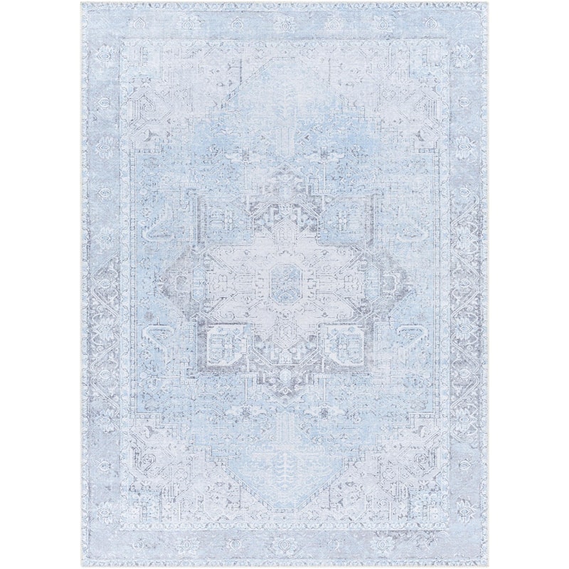 Livabliss Amelie Vintage Medallion Machine Washable Area Rug