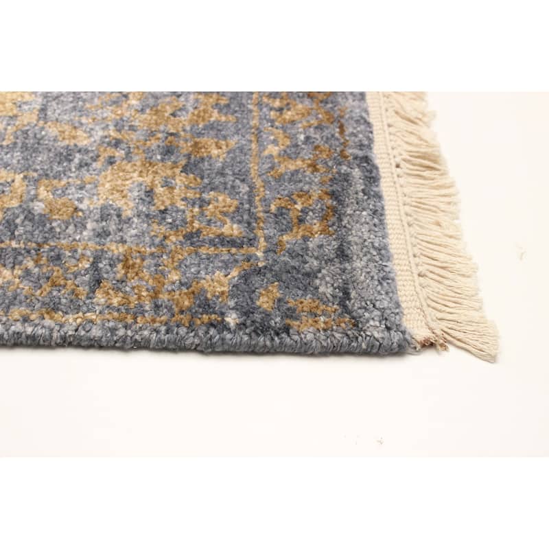 ECARPETGALLERY Hand-knotted Heritage Charcoal Silk Rug - 5'3 x 7'8