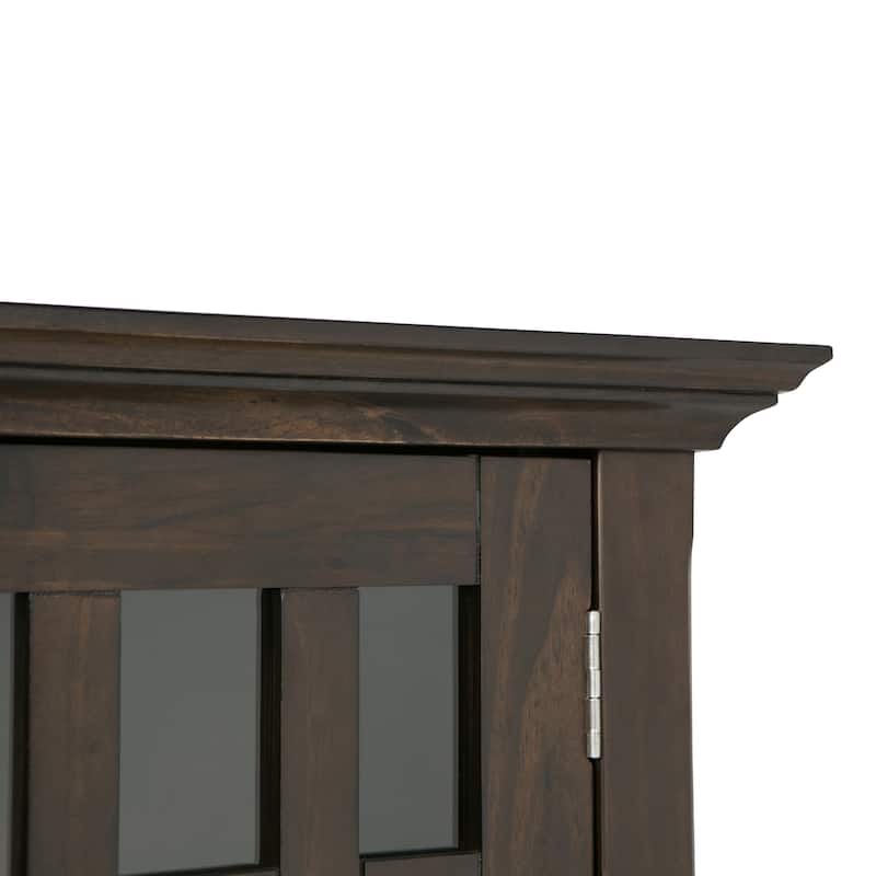 WYNDENHALL Freemont Solid Wood Transitional Low Storage Media Cabinet - 32"w x 14"d x 31" h