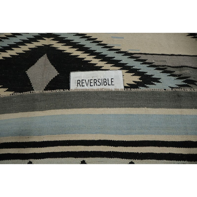 Hand Woven Oriental 100% Wool Carpet Southwestern Tribal Multi-Colored Kilim Area Rug - 10' 3'' X 8' 1''