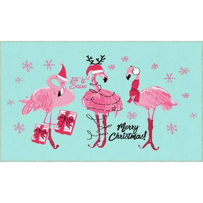 Mohawk Prismatic Flamingo Snowflakes Area Rug