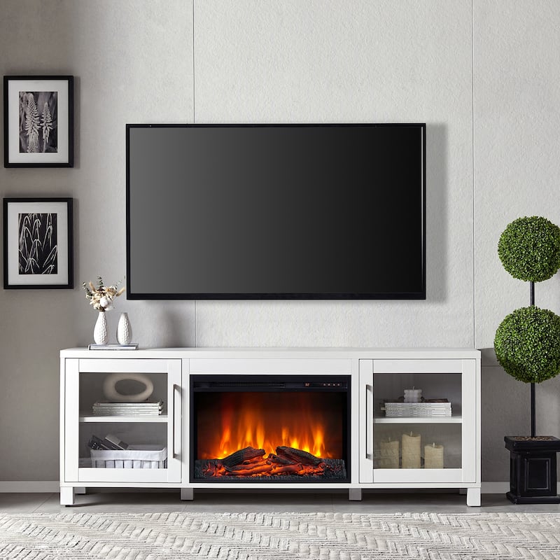 Quincy TV Stand with Fireplace Insert