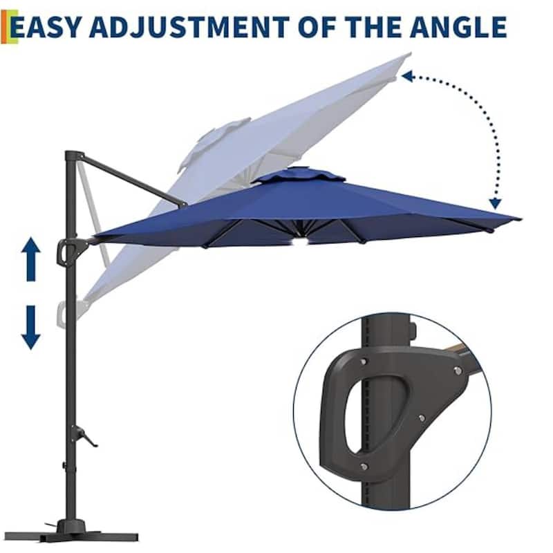 10FT Outdoor Patio Cantilever Umbrella for Garden Pool Deck BackYard