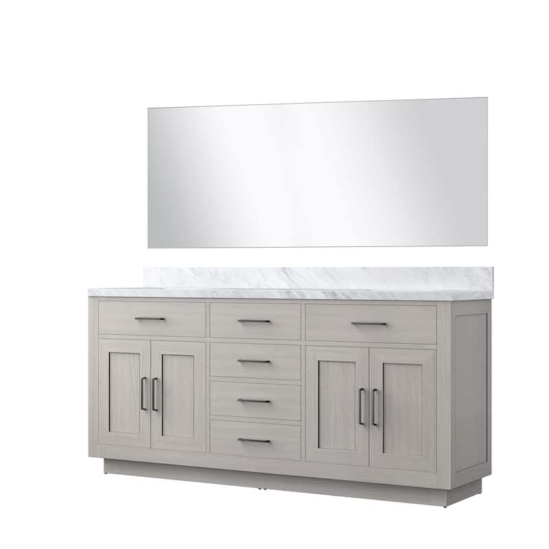 Abbey Bath Vanity with Carrara Marble Top, Sink and Mirror