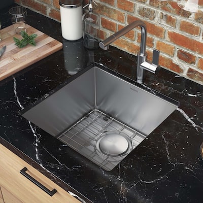 Ruvati 18 inch Undermount Bar Prep 16 Gauge Kitchen Sink Round Corners Stainless Steel Single Bowl - 18 x 18 - 18 x 18