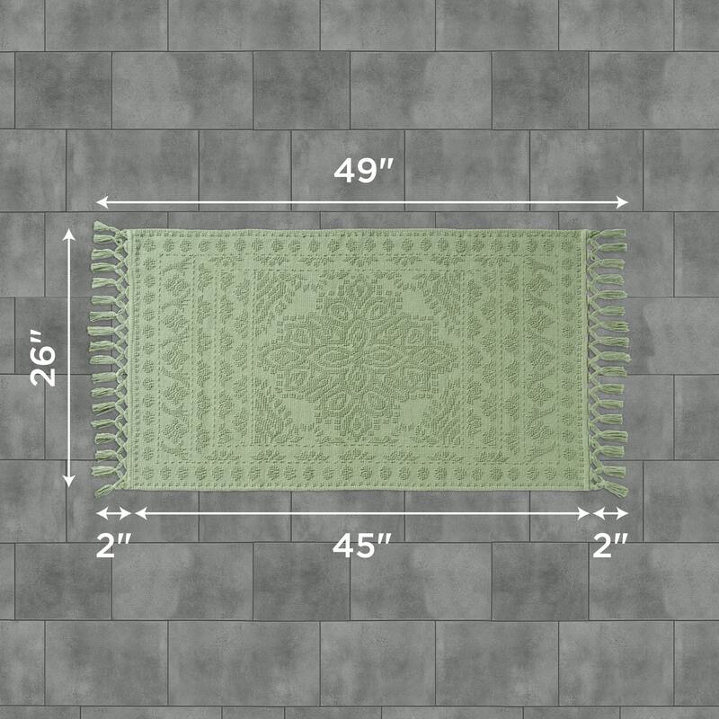 French Connection Nellore Fringe Cotton Bath Rug