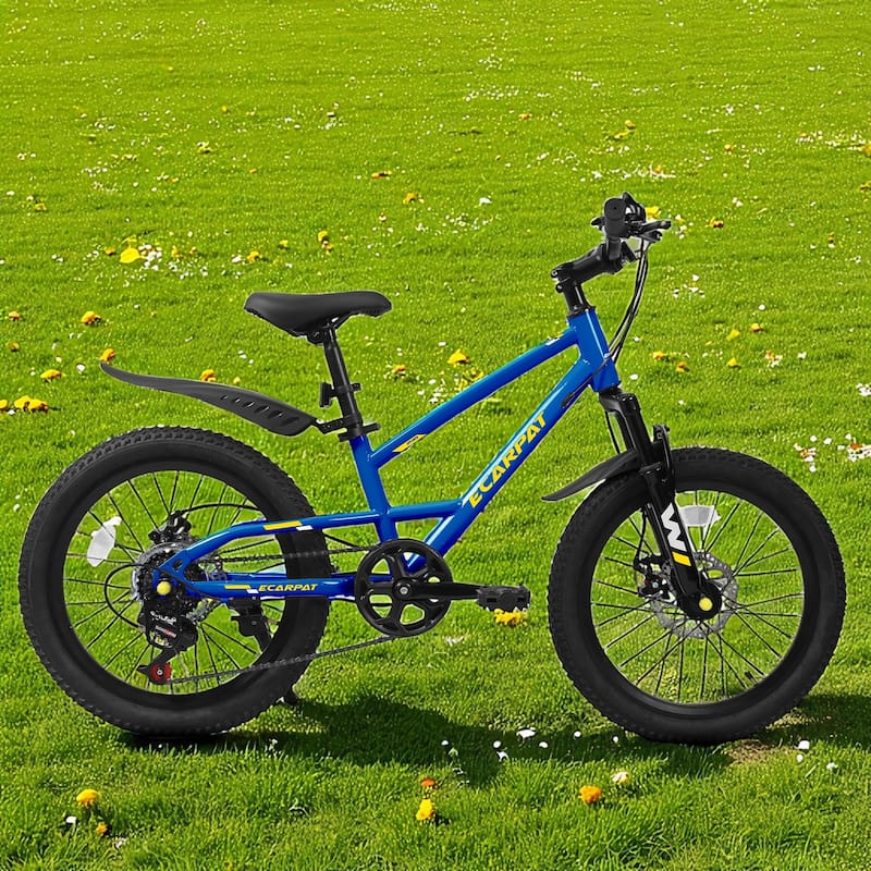 20 Inch Kids Mountain Bike with Front Suspension, 7-Speed, Steel Frame, Boys & Girls Ages 6-12
