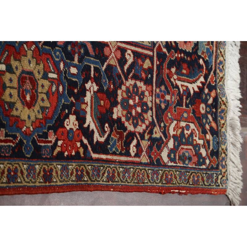 Antique Vegetable Dye Heriz Serapi Persian Wool Area Rug Hand-knotted - 11'7" x 15'10"