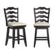 preview thumbnail 6 of 23, Ronda French Ladder Back Swivel Stool Antique Black - Counter Height
