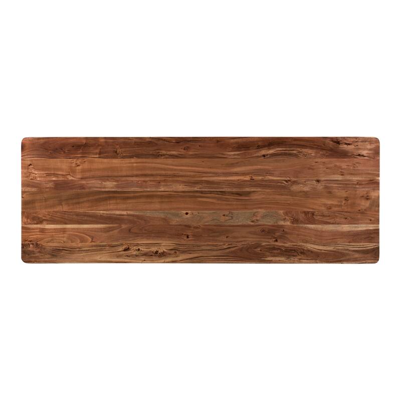 Aurelle Home Solid Caramel Industrial Bar Table