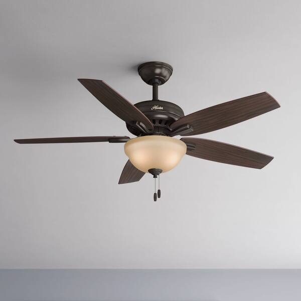 slide 2 of 21, Hunter 52" Newsome Ceiling Fan with LED Bowl Light Kit and Pull Chain Premier Bronze