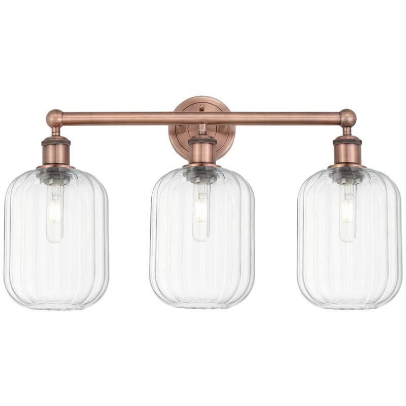 Innovations Lighting Endless Possibilities Edison - Preston - 3 Light 25" Jar Shade Bath Vanity Light - Clear/Antique Copper