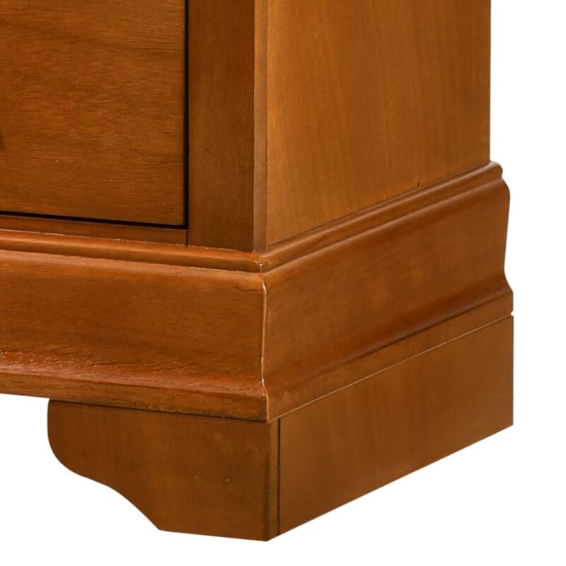 Classic Oak Nightstand with Two Drawers, Compact Size for Easy Storage