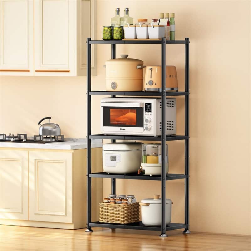 Storage Shelves with Rolling Wheels - 13"D x 24"W x 59.65"H