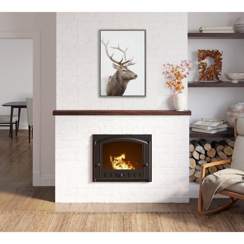 Kate and Laurel Sylvie Stag Profile Framed Canvas by Amy Peterson Art Studio