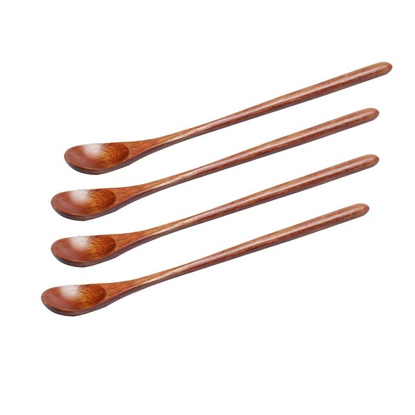 7 9 Wooden Spoons 4 Pcs Wood Soup Spoon For Mixing Stirring Cooking Kitchen 7 9 X1 2 L W