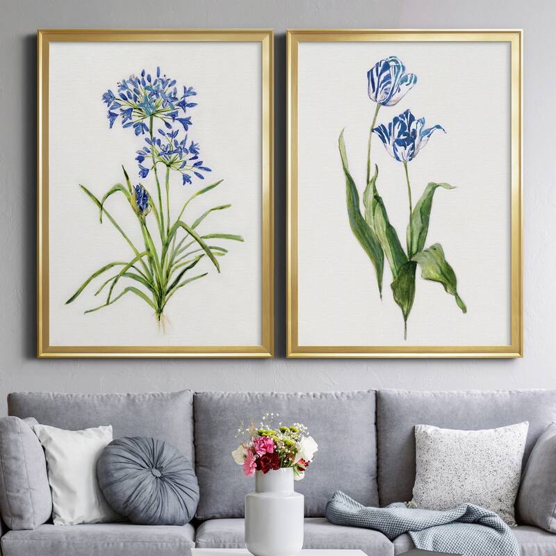 Blue Lively Botanical I Premium Framed Print - Ready to Hang - Multi-Color